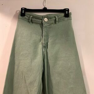 Zara wide leg jeans green